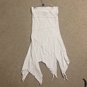 White fairy asymmetrical hem tube top dress